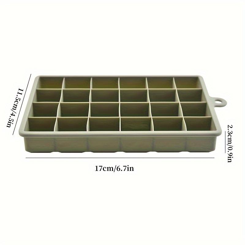 24-Grid Silicone Ice Cube Tray with Lid, Food Grade BPA-Free Easy Release Ice Mold for Home Bar, Kitchen, Cocktails, Whiskey