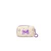 Ins Fashion Sweet Floral Makeup Bag for Girl Cute Print Flower Bow Cosmetic Bags Small Cute Lipstick Cable Earphone Storage Bag