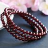 Natural Garnet Red Multi-Strand Womens Crystal Bracelet With Leaf Design Gift Giving