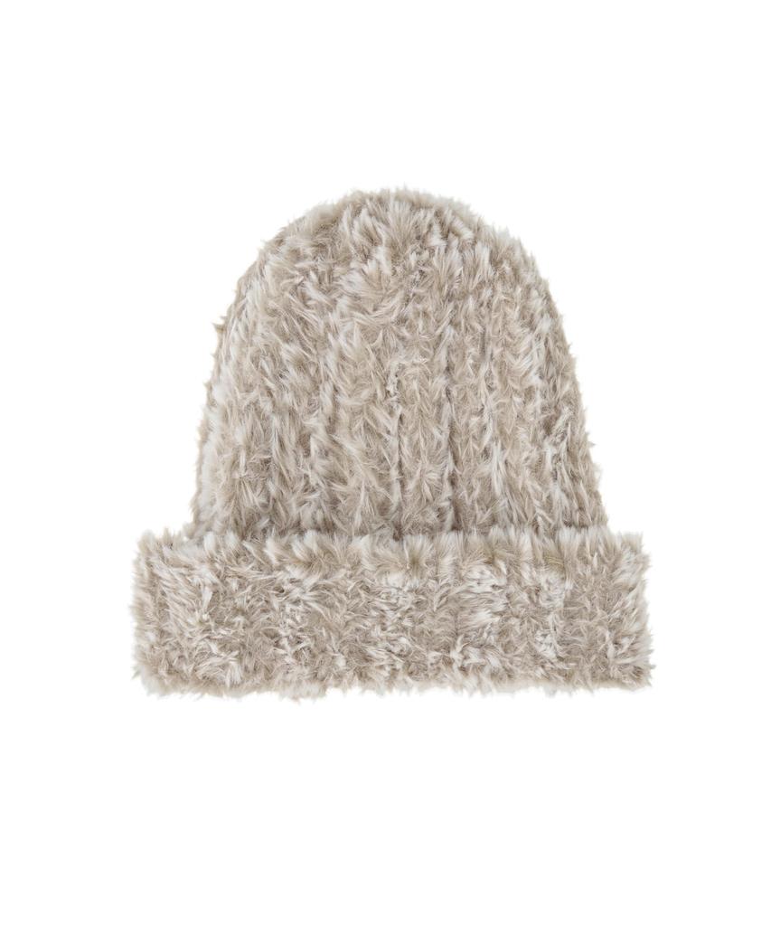LEE Hairy Fur Beanie Beige