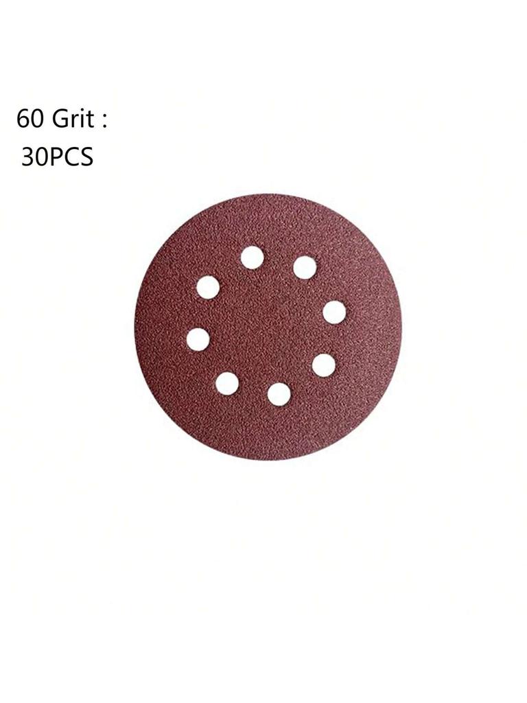 30 PCS 12.7cm/5in Sanding Discs 60 80 220 320 Grit, Round Hook and Loop Sandpaper for Random Orbital Sander