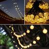2 Pcs 50 LED 32FT Crystal Globe Solar String Lights Outdoor Waterproof Solar Lights with 8 Lighting