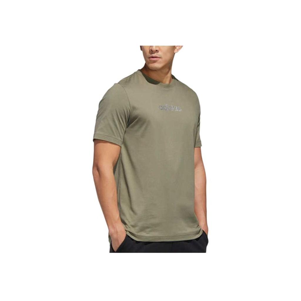 Adidas Essentials Big Logo T-Shirt Men Tops Trace-Green GD5461