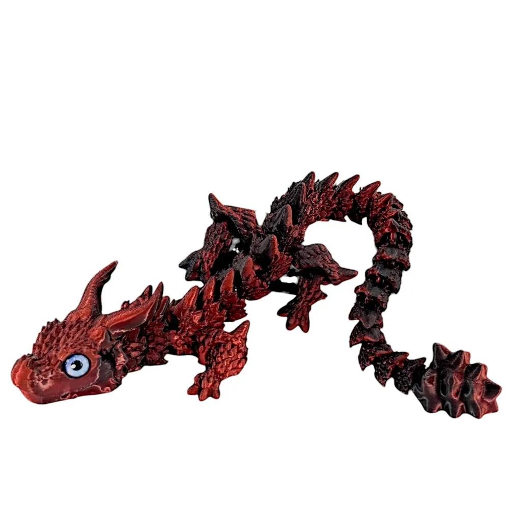 Simulated Eye 3D Printed Dragon All-In-One Molding Chinese Dragon 3D Printed Diceratops Dragon Rotatable Flexible
