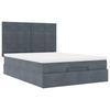 Ottoman Bed with Mattress Dark Grey 140x190 cm Velvet