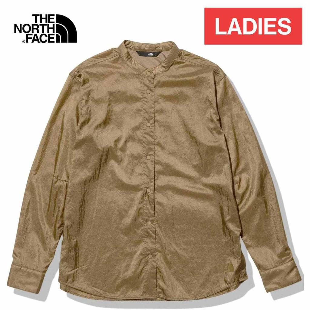 The North Face Paramlite Kelp Size M Women's Shirt, Lightweight, Compact, Water-Repellent, Anti-Static, Tan,