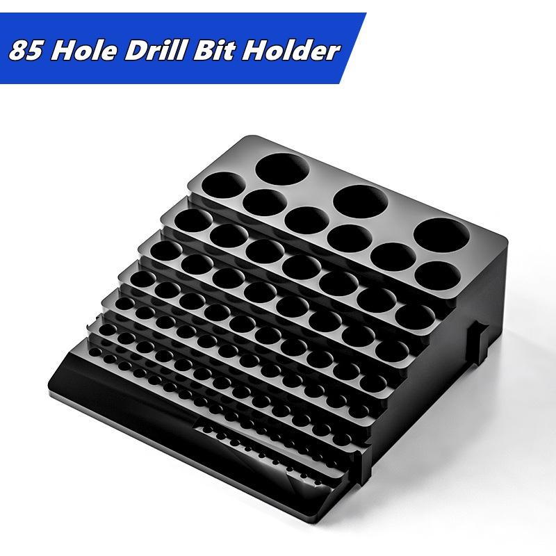 85/100 Hole Drill Bit Storage Box Screwdriver Drill Bit Holder Storage Box Rotating Tray Drill Bits Storage Bin Hardware Bracket