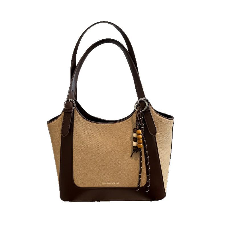 Herbst/Winter Retro Schulter-Eimerbeutel mit großem Fassungsvermögen - Modische Damenhandtasche für den Weg zur Arbeit