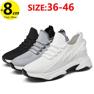 Scarpe con rialzo uomo Sneakers Elevator Aumento altezza Soletta 6cm Rete Estive Taglie Forti 36-46
