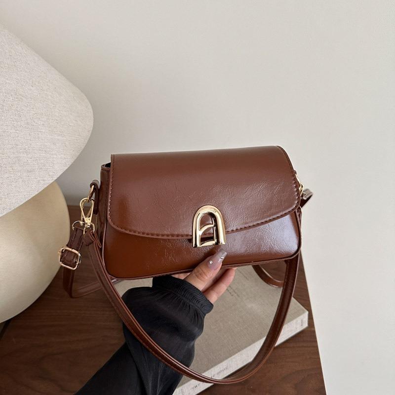 New summer solid color simple and fashionable women's handbag versatile single shoulder oblique span solid color women's small square bag