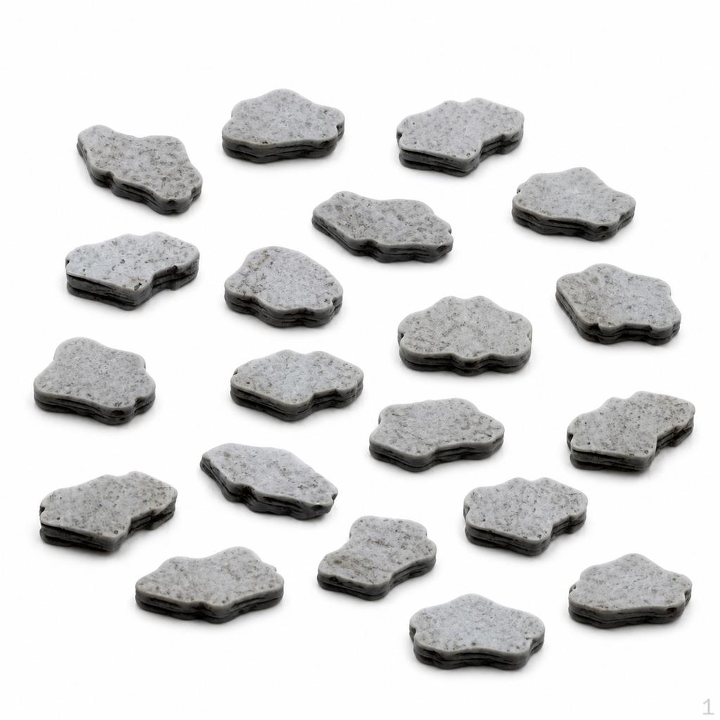 Miniature Resin Stone Steps & Slabs for DIY Micro Landscape Decor Medium Slab 5 Pieces