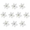 24Pcs Christmas Flower Silver Gold Glitter Artificial Flowers Decoration for Christmas Tree Home Table Ornament