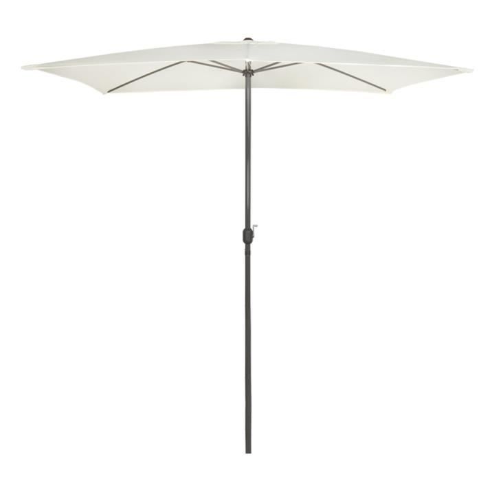 Aktive Rectangular Garden Parasol - Aluminum Pole - Cream Color