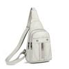 Women's Soft Leather Chest Bag Rivet Shoulder Crossbody Bag