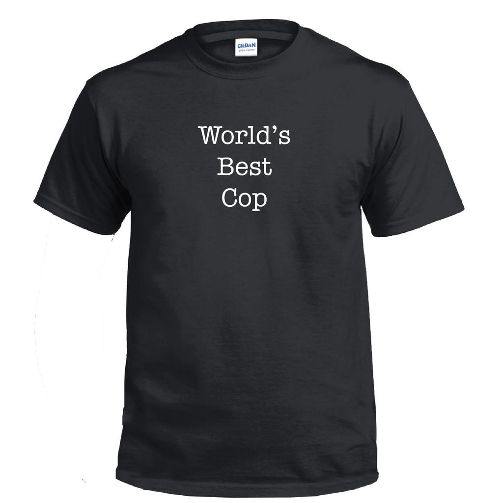 Worlds Best Cop Police Man Serve Protect Shirt Funny Shirt Gift Cotton T-Shirt