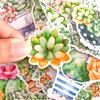 Navy Peony Succulent Watercolor Stickers and Stickers for Water and Journals (21 Sheets) - Cute, Water-Resistant, Long-Lasting Bottles, Laptops,