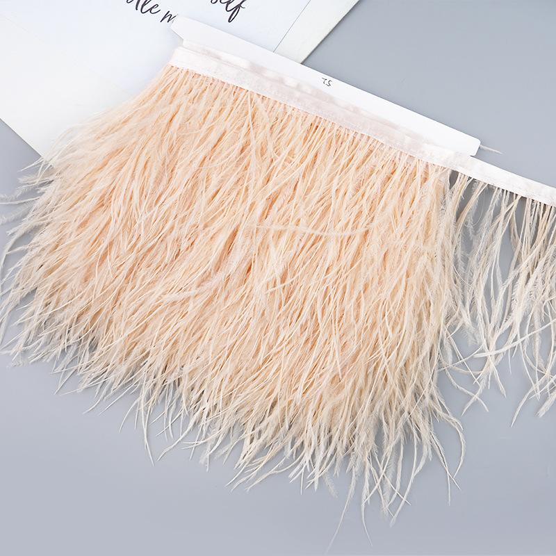 Diy Handmade Accessories Colorful Ostrich Feather Cloth Edge Decorative Accessories Clothing Accessories Wedding Skirt