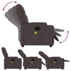 Massage Chair Dark Brown Fabric