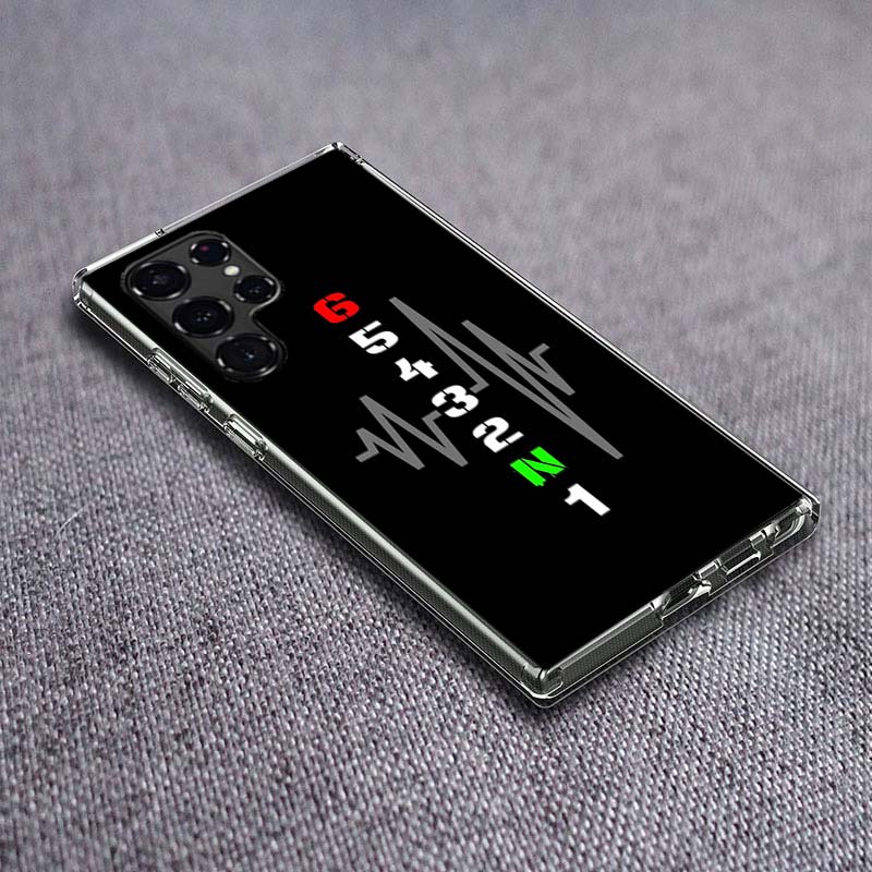 Motorcycle Heartbeat Clear Phone Case for Samsung Galaxy S24 S23 S21 Plus S20 FE S22 S26 Ultra S25 Edge TPU Capa Cases Cover She