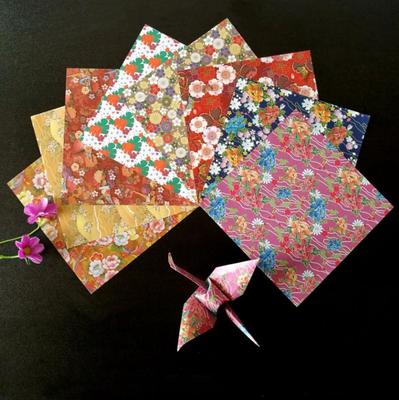 Premium çift taraflı Japon katlama kağıdı Japon rüzgar çiçeği bin kağıt turna kağıt kesme kağıt baskı origami
