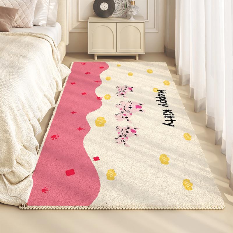 Pink Princess Style Children Room Bedside Carpet Girls Bedroom New Irregular Bow Carpet Special Shape Living Room Large Area Rug