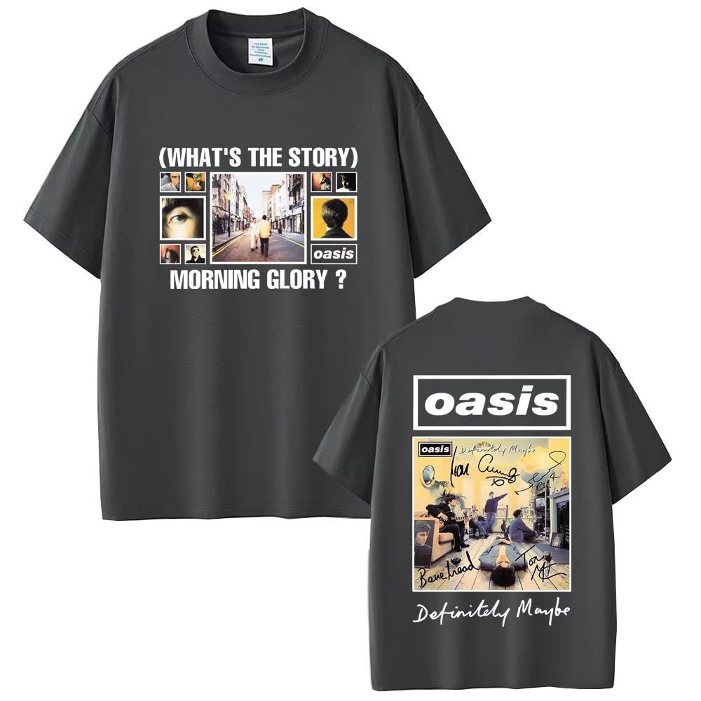 British Rock Band OOasis Definitely Maybe TShirts Men Women Clothing Cotton Casual Vintage Short Sleeve T Shirts Streetwear