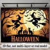 Party Backdrop Halloween Flat Witch Pumpkin Silhouette Winter Parties Weddings Birthdays Event Photo Background Front Door Decor
