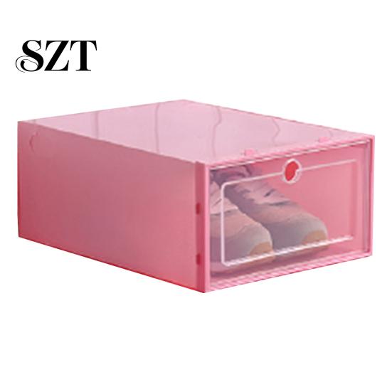 Transparent Stackable Dustproof Flip Type Shoes Storage Container Home Decor