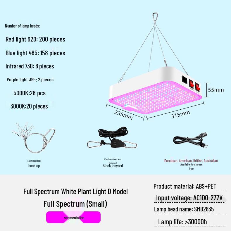 Adjustable E27 LED Plant Growth Light for Indoor Greenhouses and Seedlings