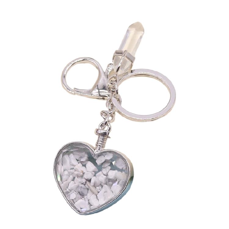 Long Time Use Natural Stone Heart Shaped Photo Frame Keychain Resistant Wear Tear Ideal Meaningful Carry Item Gift