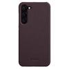 MELKCO For Samsung Galaxy S22 5G Genuine Cow Leather Coated PC Phone Shell Incomplete Cover