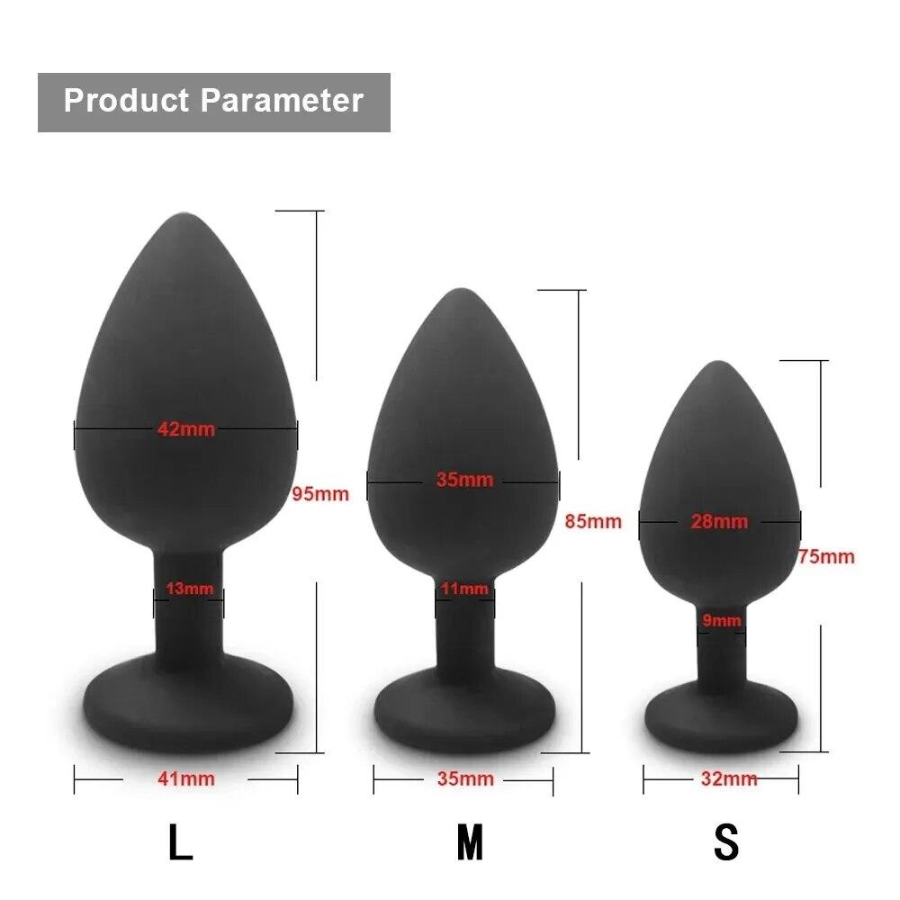 4 Different Color Mini Silicone Crystal Butt Plug Anal Plug Unisex Sex Stopper Adult Sex Toys for Men/Women Anal Trainer Couples