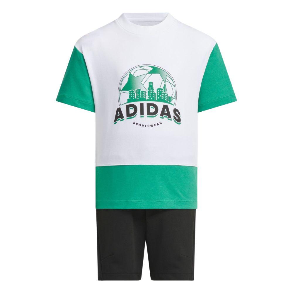 

Adidas Casual Sportswear White/Light Lawn Green/Black Children Aged 3 7 Years Old JL7564 140