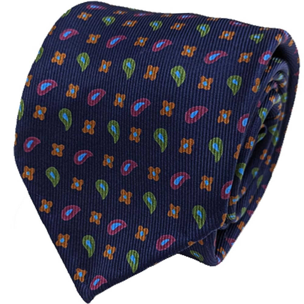 

ADAMLEY Коллекция «Региментальная полоска» Бизнес Сделано в Англии из шелка Включает коробку [C CRAVATTERIA] Мужской галстук, Ткань, (Мелкий пейсли)