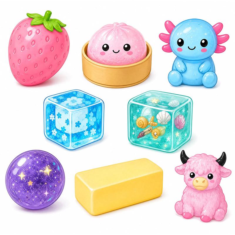 8-Piece Mystery Box Set Slow-Rising Stress Relief Fidget Sensory Squishy Bundle with 8 Unique Styles for Stress Relief Gift