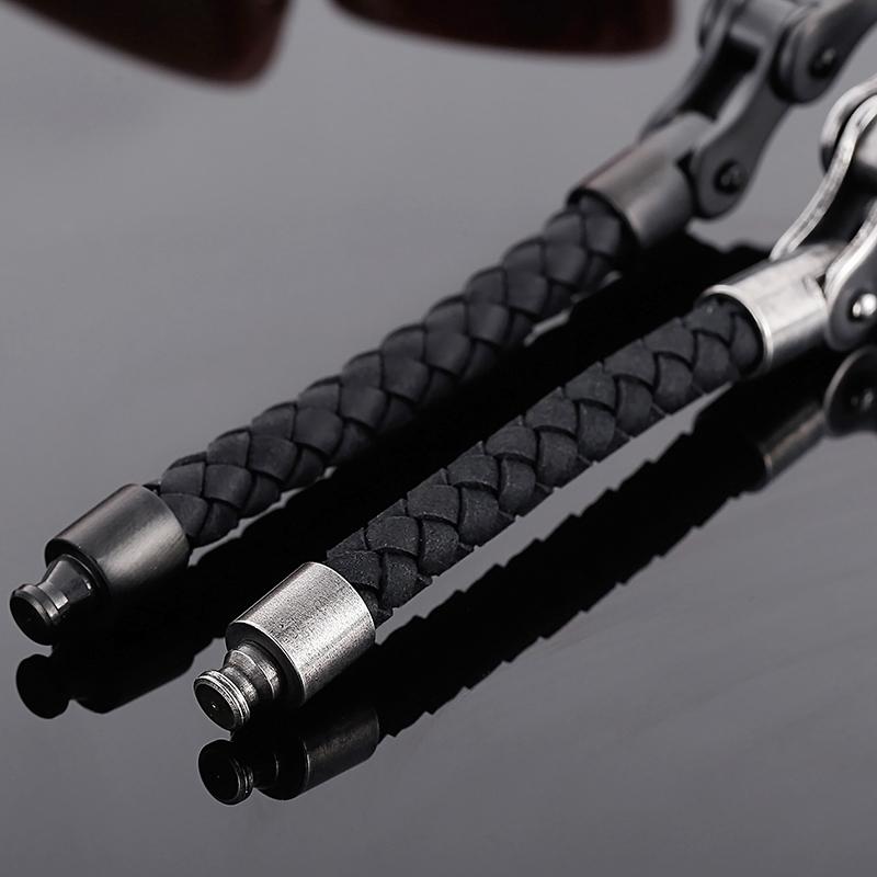 Vintage 6MM Kartáčovaná Nerezová Ocel Kolo Motocyklový Řetěz Náramek pro Muže Pánské Kožené Náramky Rock And Roll Pánské Šperky