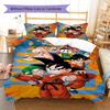 Lenjerie de pat cu model Son Goku, Set cu cuvertură, Husă de cuvertură, Față de pernă, Cadou de casă, Cadou de ziua de naștere (1 * husă de pilotă + 2 * fețe de pernă, fără miez)