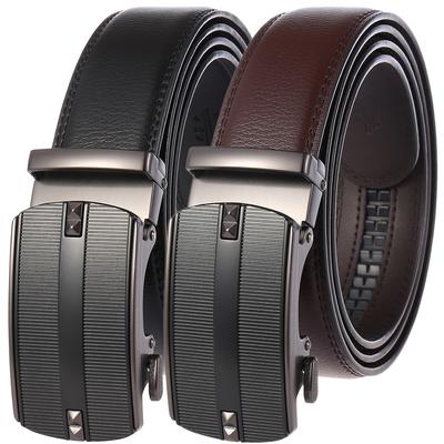 1Pcs Fashion Automatic Buckle Belt, Men'S Belt, Two-Layer Cowhide Ly36-31580-1