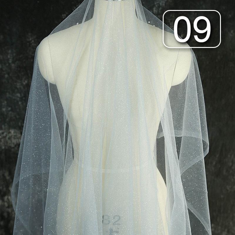 1 Meter glänzender feiner Puder-Tüllstoff, weicher Glitzer-Pailletten-Glitzer-Netzstoff für Party, Hochzeitskleid, Schleier, Hintergrundgarn