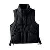 Women's Solid Color Zipper Fashion Pockets Stand-Up Collar Vest Top Coat