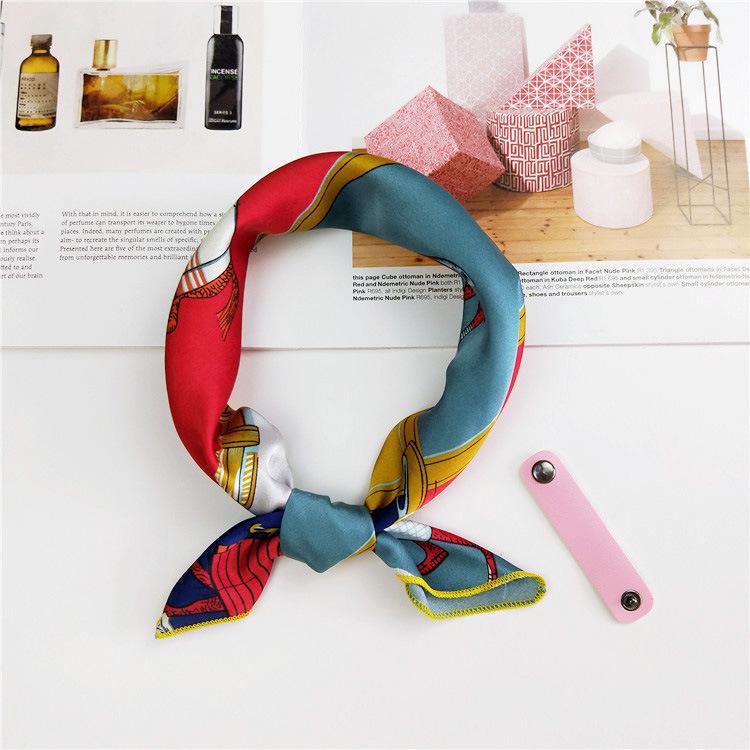 Cotton And Linen Small Square Scarf Silk Scarf Women'S Spring And Autumn New Style Artistic And Versatile Fashionable Temperament Headband Scarf