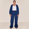 Conjunto de Dos Piezas de Pantalones con Cremallera, Capucha y Cordón, Sexy y Moderno