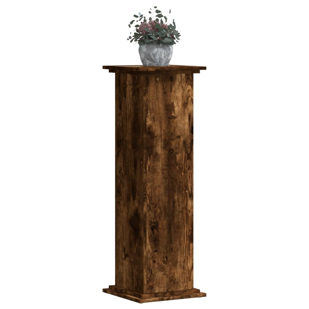 Plant Stand Smoked Oak 33x33x100 cm Wood Based Material