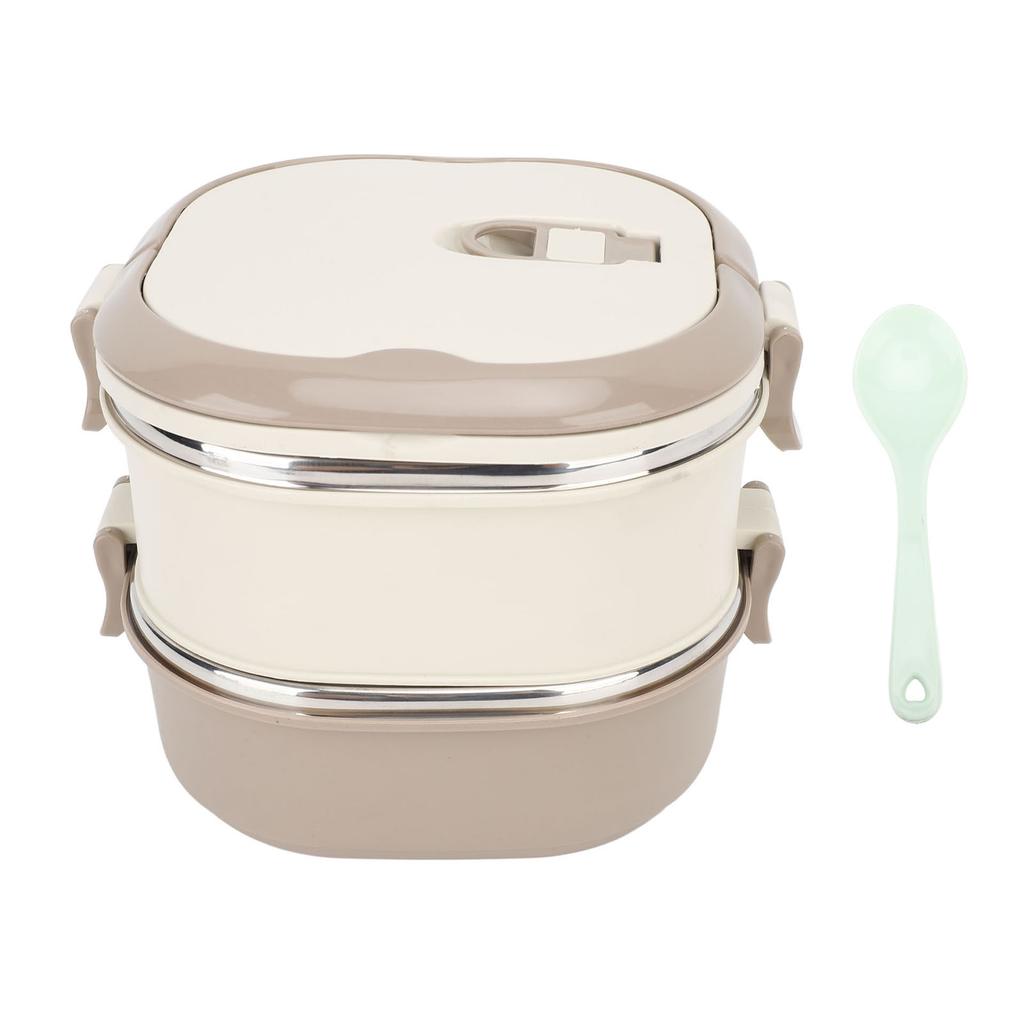 Boîte à déjeuner en acier inoxydable 304 Grande capacité Portable Isotherme Scellée Étudiant Boîte Bento avec cuillère pour École Bureau