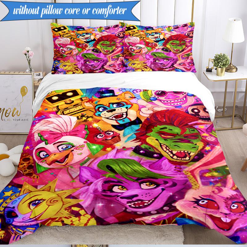 Set Biancheria da Letto Festa Five Nights 3 Pezzi, Include 1 Copripiumino e 2 Federe Perfetto per Camera da Letto, Dormitorio, Regalo di Natale per Fan