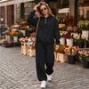 Women's Unisex Loose Fit Color Athletic Hoodie and Wide Leg Sweatpants Set