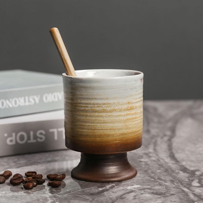 Retro Ceramic Goblet Coarse Pottery Coffee Cup Breakfast Cup Ceramic Cup Creative Vintage Cup