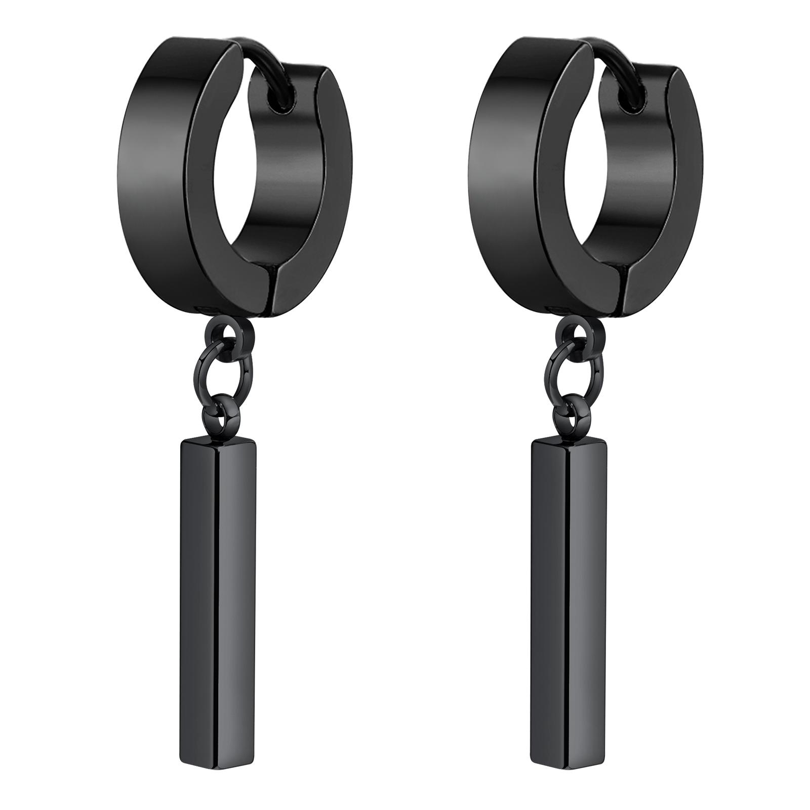 

Мужские Крутые Панк Заявление Геометрические Серьги-Кольца Хугги Подарки Циркон, Водонепроницаемая Нержавеющая Сталь Пирсинг Аксессуар для Ушей