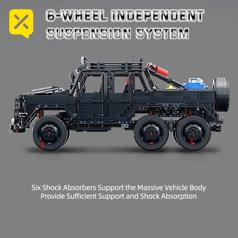 ToylinX 6x6 Off-Road Building Blocks Toy Car Technical Bricks Truck Simulation Model 1:8 Scale Adult Construction Vehicle Kits