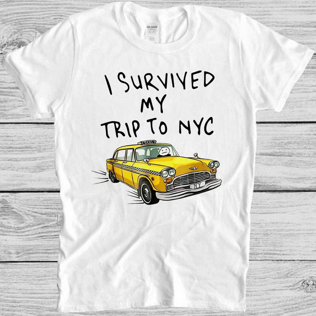 Ich habe meinen Trip nach NYC überlebt T-Shirt New York Gelbes Taxi USA Cooles Geschenk Tee M212